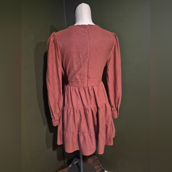 Lulu's Deep Rust Color Long Sleeve Dress - Picture 3 of 7